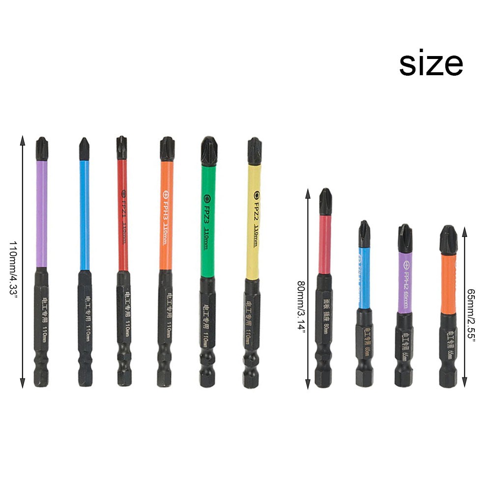 PZ Screwdriver Bit Cross Screwdriver Color Differentiation FPZ1