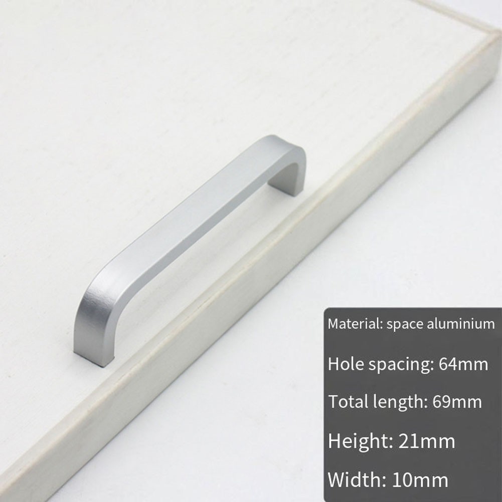 Aluminum Space Cabinet Door Knob Handle Pull in Solid and Hollow Models