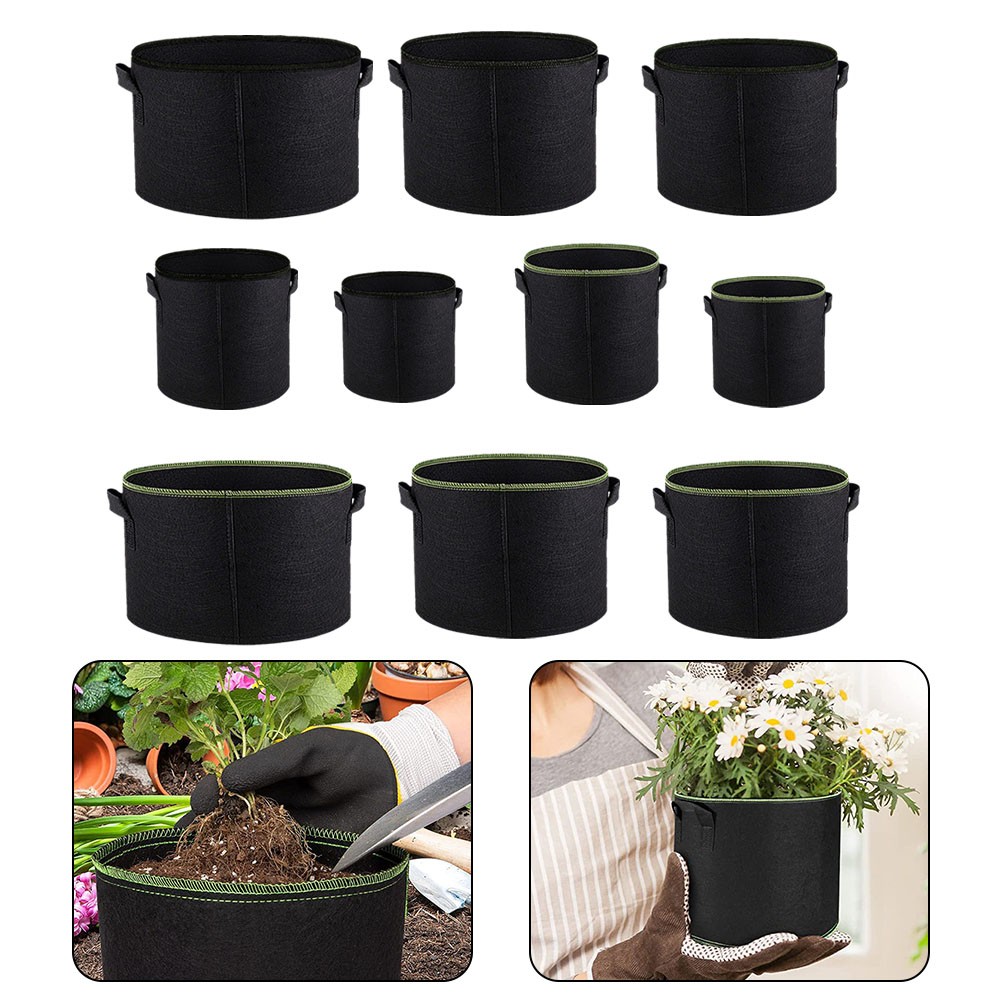 Lot De 5 Sacs De Plantation 20L WANDGU Avec Poignées - Tissu Non Tissé Robuste Pour Pommes De Terre, Tomates, Fraises Et Légumes