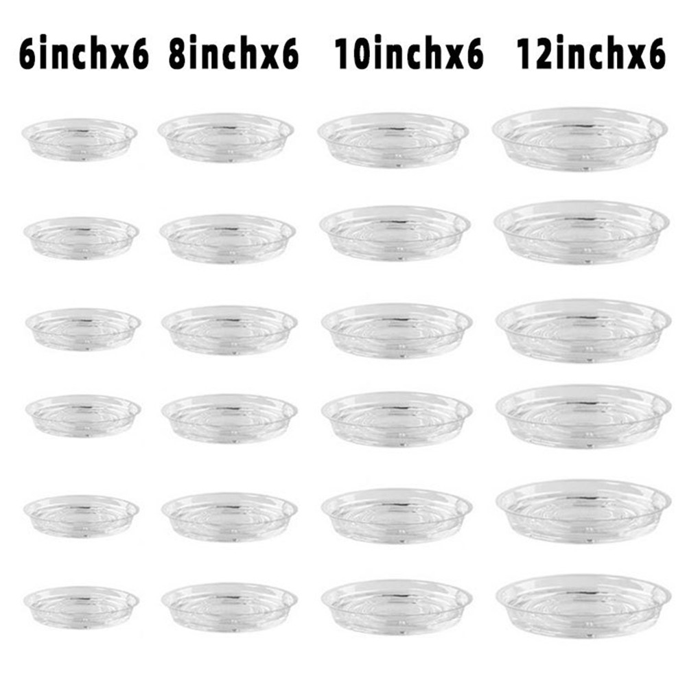 Transparent Plastic Flower Pot Drip Trays Prevent Water Damage 10 Pack