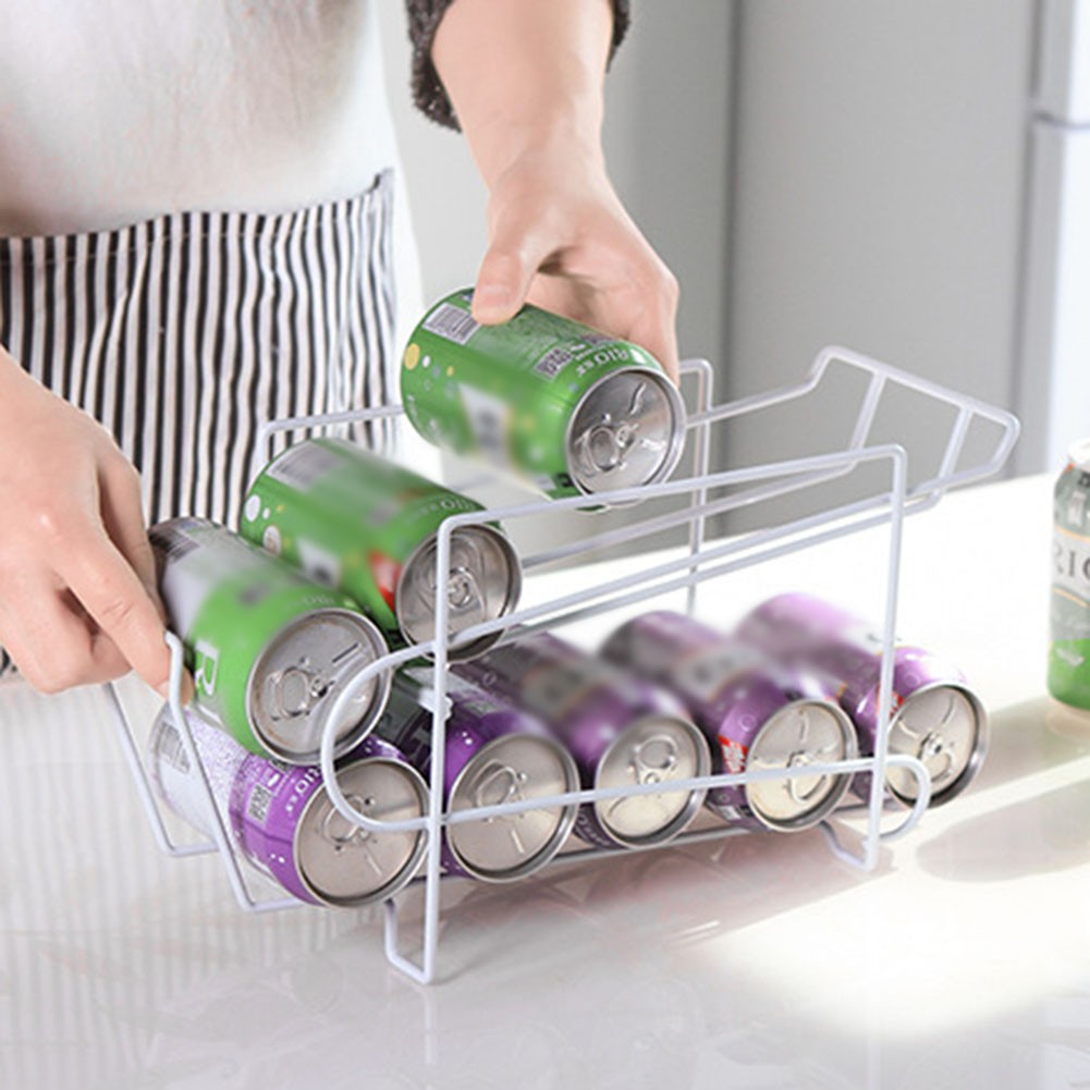 Getränke lager regal Küche Kühlschrank Getränkedose Organizer Halter  Doppels chicht automatische Rolldose Aufbewahrung behälter Box