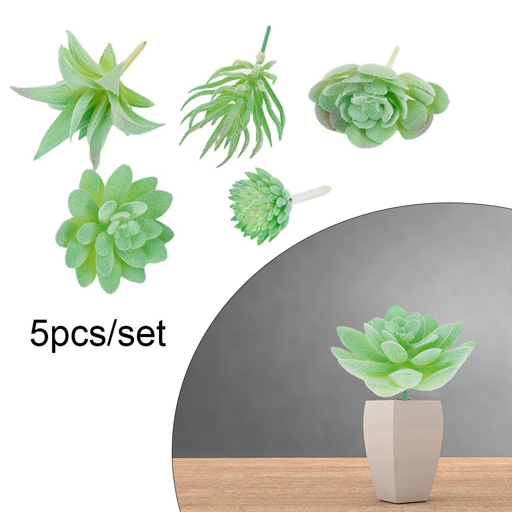 5PCS Artificial Succulent Plants Assorted Unpotted Garden Fake Flower Decor